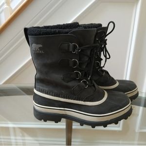 SOREL Men's Caribou Waterproof Boot NM1000-016 Black/Dark Stone Size 8